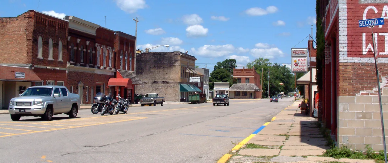 Looking north along Main Street in Otterbein, Indiana