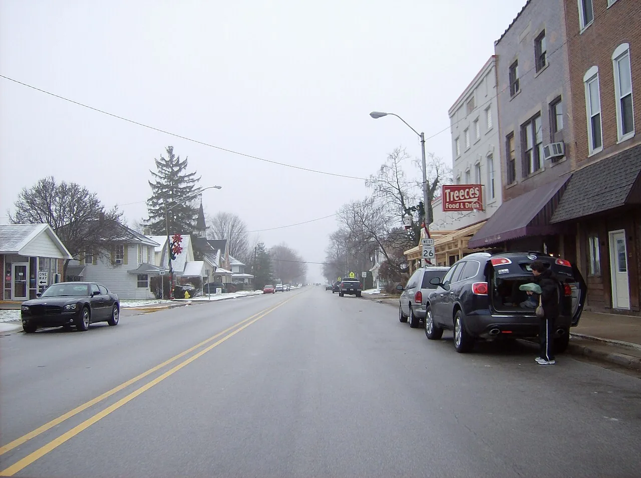 West Main Street in downtown Rossville, Indiana